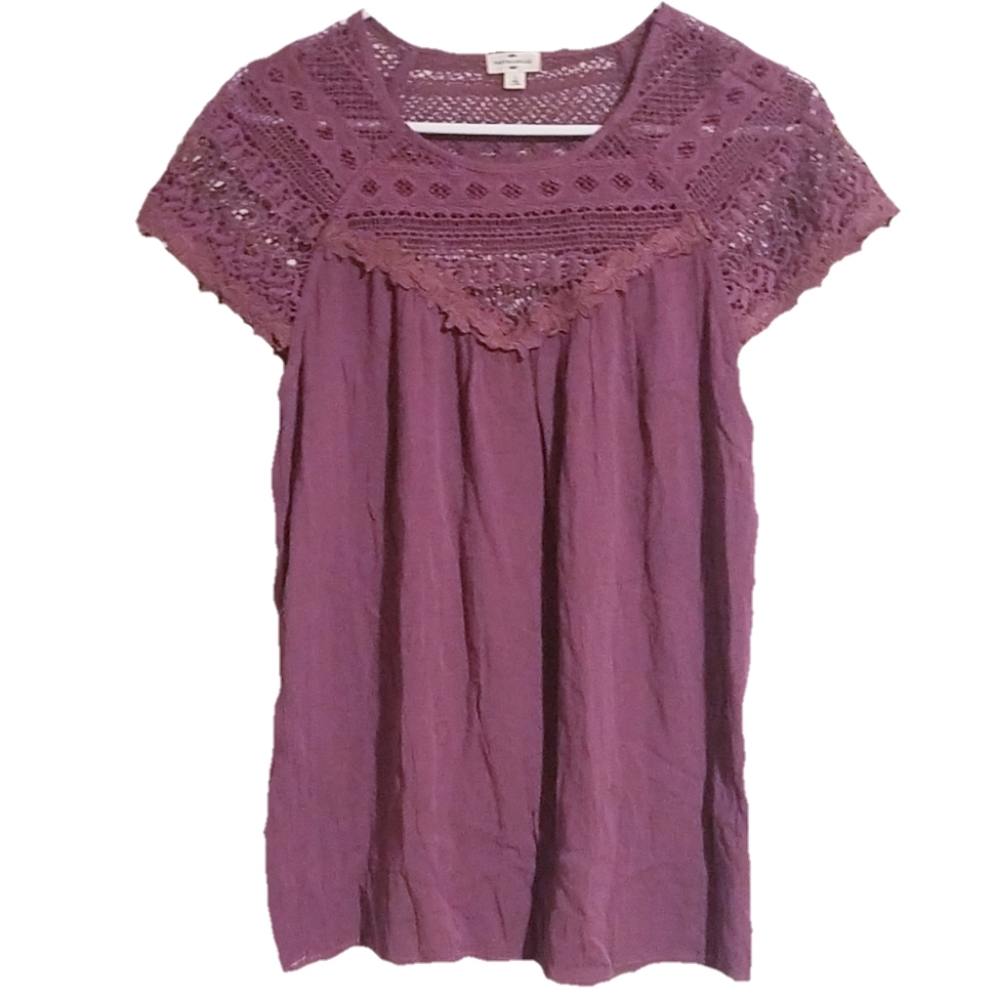 Mason & Belle lace boho style short sleeve shirt